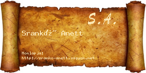Srankó Anett névjegykártya