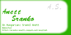 anett sranko business card
